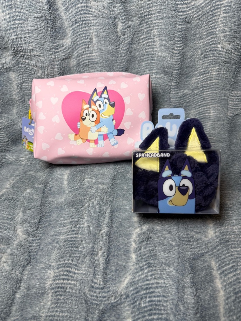Bluey & Bingo Pink Heart Cosmetic Bag and Bluey Headband  – NWT